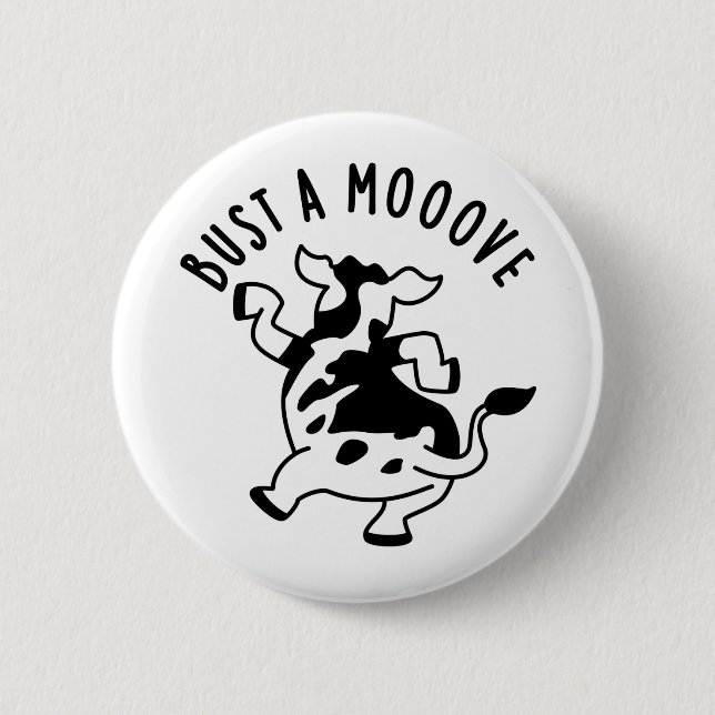 Badge Rond 5 Cm Bust A Moooh Funny Cow Pun (Devant)