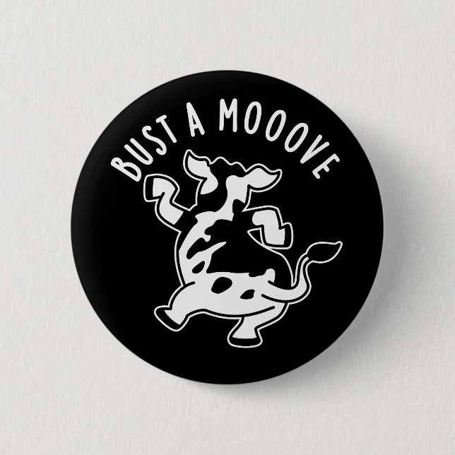Badge Rond 5 Cm Bust A Moooy Funny Cow Pun Dark BG (Devant)
