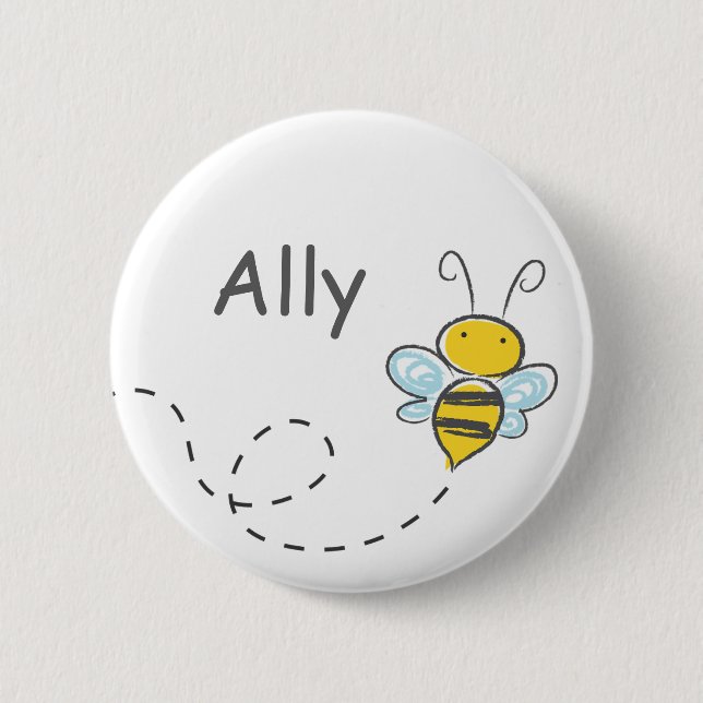 Badge Rond 5 Cm Busy Bumble Bee (Devant)