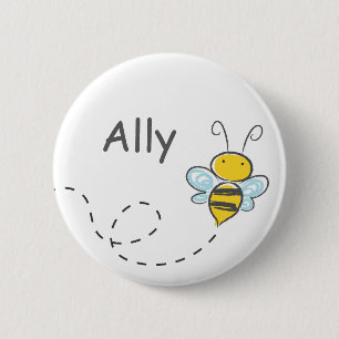 Badge Rond 5 Cm Busy Bumble Bee