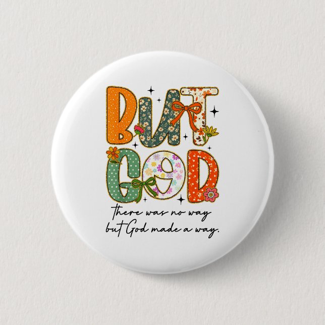 Badge Rond 5 Cm But God Christian Autumn Thankful Coquette Bow Tha (Devant)