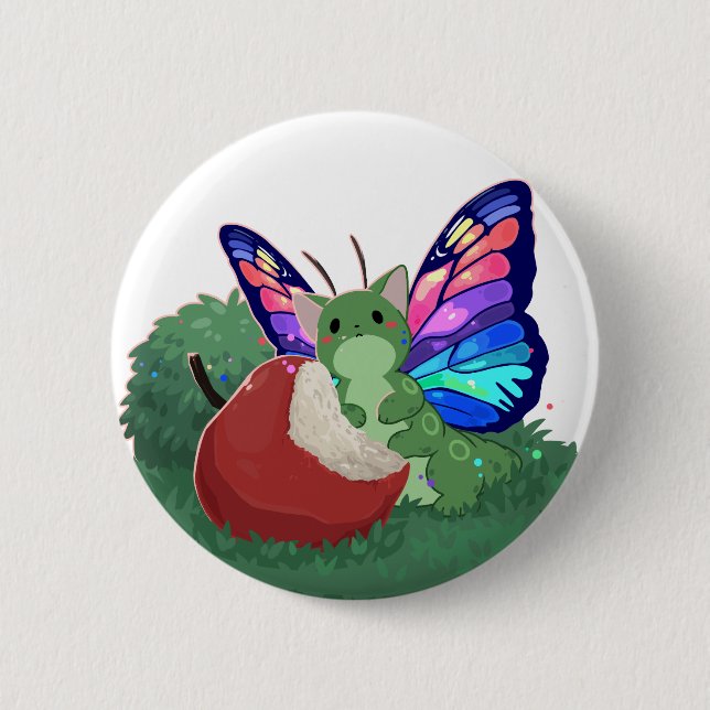 Badge Rond 5 Cm Butterfly cat (Devant)