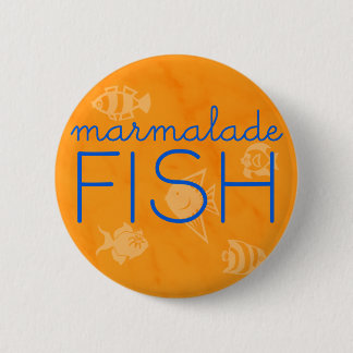 Badge Rond 5 Cm *BUTTON* de poissons de confiture d'oranges