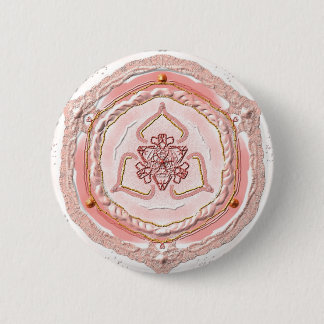 Badge Rond 5 Cm Button Mandala 02 "Corail clair"