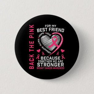 Badge Rond 5 Cm Byck The Pink Best Friend Breast Cancer Sensibilis
