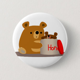 Badge Rond 5 Cm Bye Bye Honey ! Bouton de Bouton Bears de Carton m