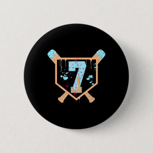 Badge Rond 5 Cm Bysebyll 7 ans Crème glacée Drip 7e anniversaire B