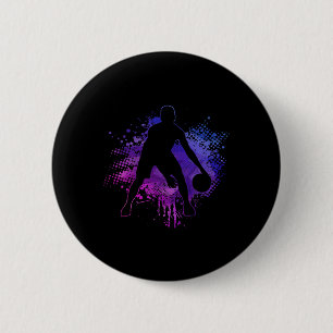 Badge Rond 5 Cm Bysketbyll Joueur Vintage Bbyll Coach Sport Bylle