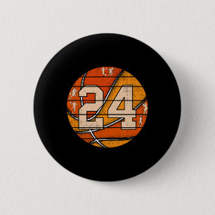 Badge Rond 5 Cm Bysketbyll Numéro #24 Jersey Love Bysketbyll Playe