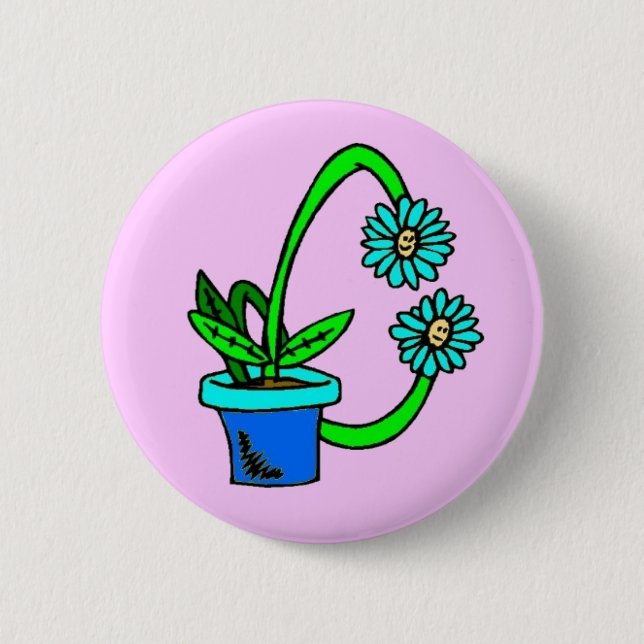 Badge Rond 5 Cm C - Bouton Monogramme Fleurs (Devant)