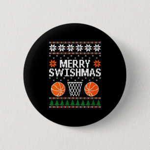Badge Rond 5 Cm C drôle de Noël Swishmas Basket féminin laid