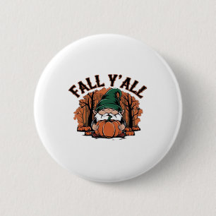 Badge Rond 5 Cm C’est automne Y’all Citrouille Gnome Automne Retro