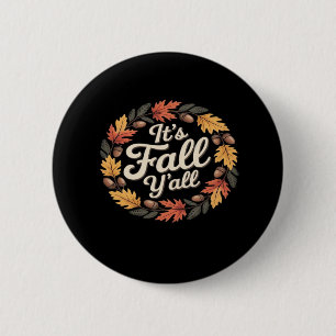Badge Rond 5 Cm C’est automne Y’all Halloween chauves-souris Citro