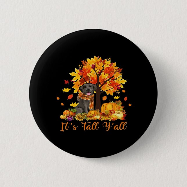 Badge Rond 5 Cm C’est automne Y’all Halloween Thanksgiving Retro G (Devant)