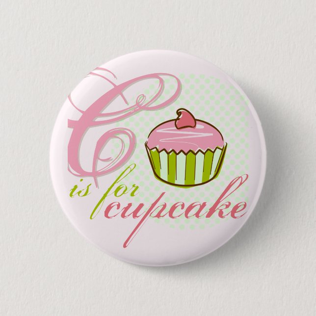 Badge Rond 5 Cm C est pour le bouton de petit gâteau (Devant)