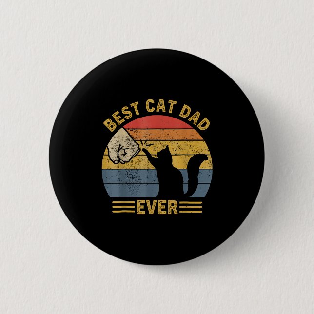 Badge Rond 5 Cm Ca Men Cat Dad Ever Funny Cat Lover Gift  (Devant)
