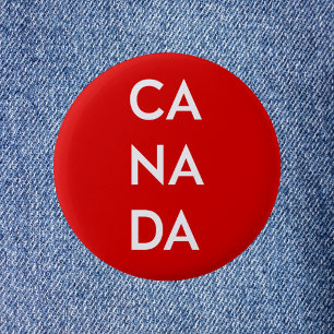 Badge Rond 5 Cm Ca Na Da Canada Dark Monotone