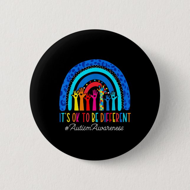 Badge Rond 5 Cm Ça Va Être Différent Sensibilisation sur l'autisme (Devant)
