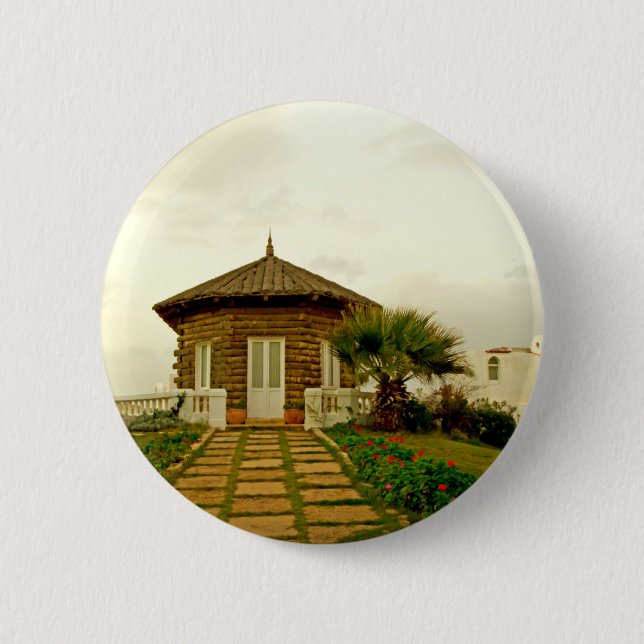 Badge Rond 5 Cm Cabane (Devant)