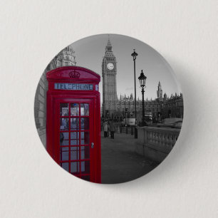 Badge Rond 5 Cm Cabine téléphonique rouge de Londres