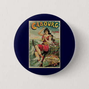 Badge Rond 5 Cm Cabourg, station balnéaire de France, art de voyag