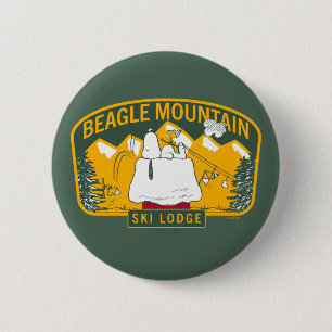 Badge Rond 5 Cm cacahuètes   Beagle Mountain Ski Lodge