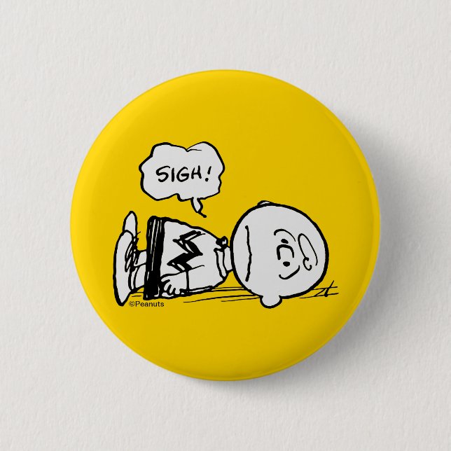 Badge Rond 5 Cm cacahuètes | Charlie Brown est en panne (Devant)