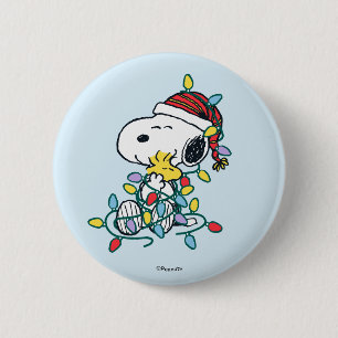 Badge Rond 5 Cm cacahuètes   L'amour et les lumières de Noël