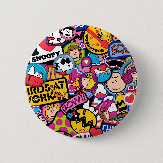 Badge Rond 5 Cm cacahuètes | Motif de patchs Mixtape (Devant)