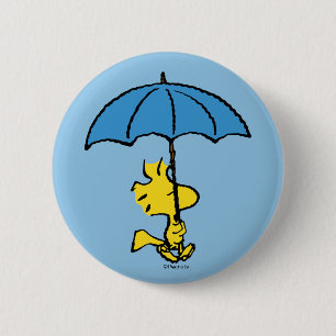 Badge Rond 5 Cm cacahuètes   Parapluie bleu Woodstock