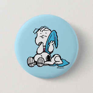 Badge Rond 5 Cm cacahuètes   Saint Valentin   Linus & Snoopy