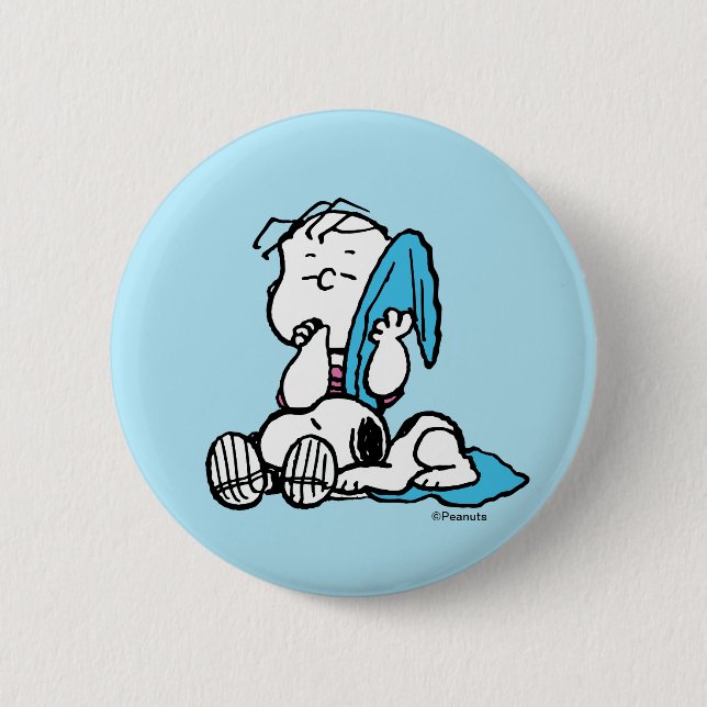 Badge Rond 5 Cm cacahuètes | Saint Valentin | Linus & Snoopy (Devant)