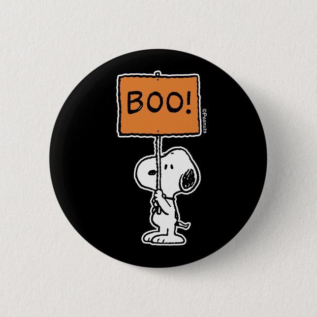 Badge Rond 5 Cm cacahuètes | Snoopy Boo ! (Devant)