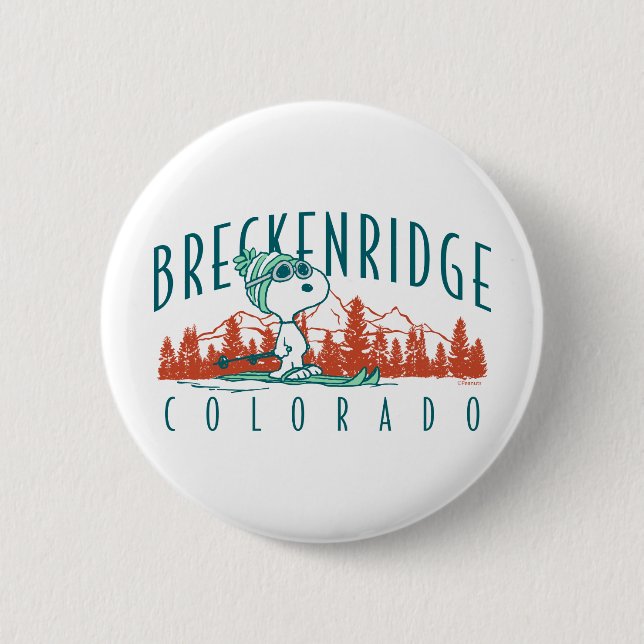 Badge Rond 5 Cm cacahuètes | Snoopy Breckenridge Colorado (Devant)