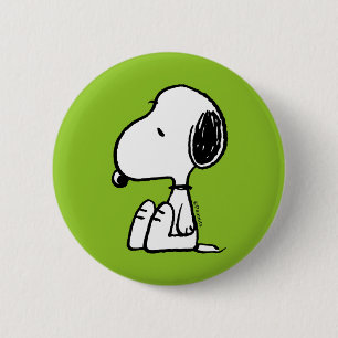 Badge Rond 5 Cm cacahuètes   Snoopy En Bas