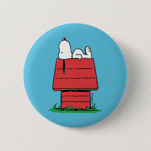 Badge Rond 5 Cm cacahuètes   Snoopy Napping