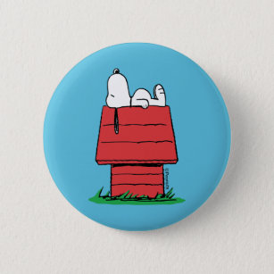 Badge Rond 5 Cm cacahuètes   Snoopy Napping