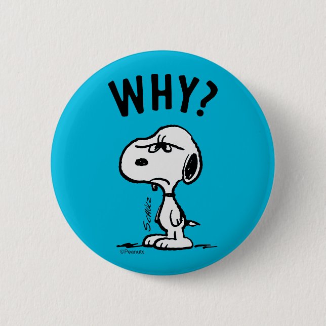 Badge Rond 5 Cm cacahuètes | Snoopy Se Demande Pourquoi ? (Devant)
