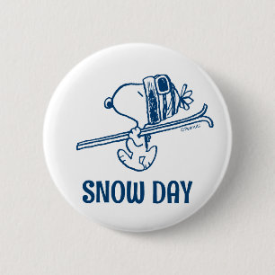 Badge Rond 5 Cm cacahuètes   Snoopy Ski Trip