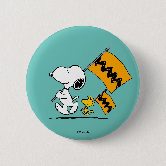 Badge Rond 5 Cm cacahuètes | Snoopy & Woodstock (Devant)