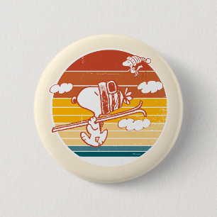 Badge Rond 5 Cm cacahuètes   Snoopy & Woodstock Ski Trip