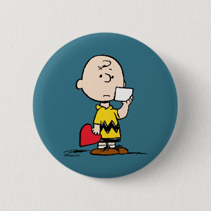 Badge Rond 5 Cm cacahuètes   Valentine's Day Charlie Brown Valenti