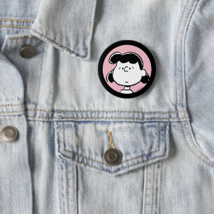 Badge Rond 5 Cm cacahuètes   Visages de Lucy