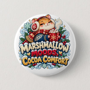Badge Rond 5 Cm Cacao Mitten Magic Classique Renard Hivernal Migno