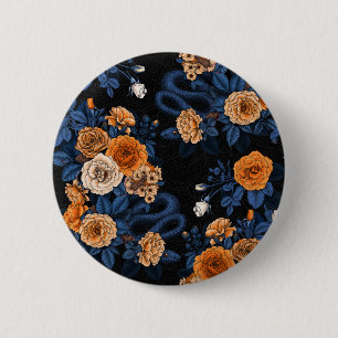 Badge Rond 5 Cm Caché en rose, orange et bleu
