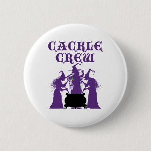 Badge Rond 5 Cm Cackle Crew Médiéval Halloween sorcières