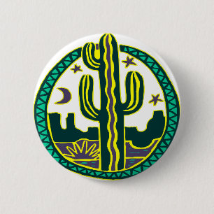 Badge Rond 5 Cm Cactus de sud-ouest