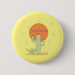 Badge Rond 5 Cm Cactus du désert Sun Thunder_Cove