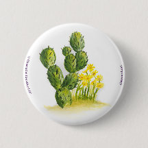 Cactus et bouton arrière de Pin de fleurs de jaune