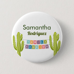 Badge Rond 5 Cm Cactus et Papel Picado Garland Texas